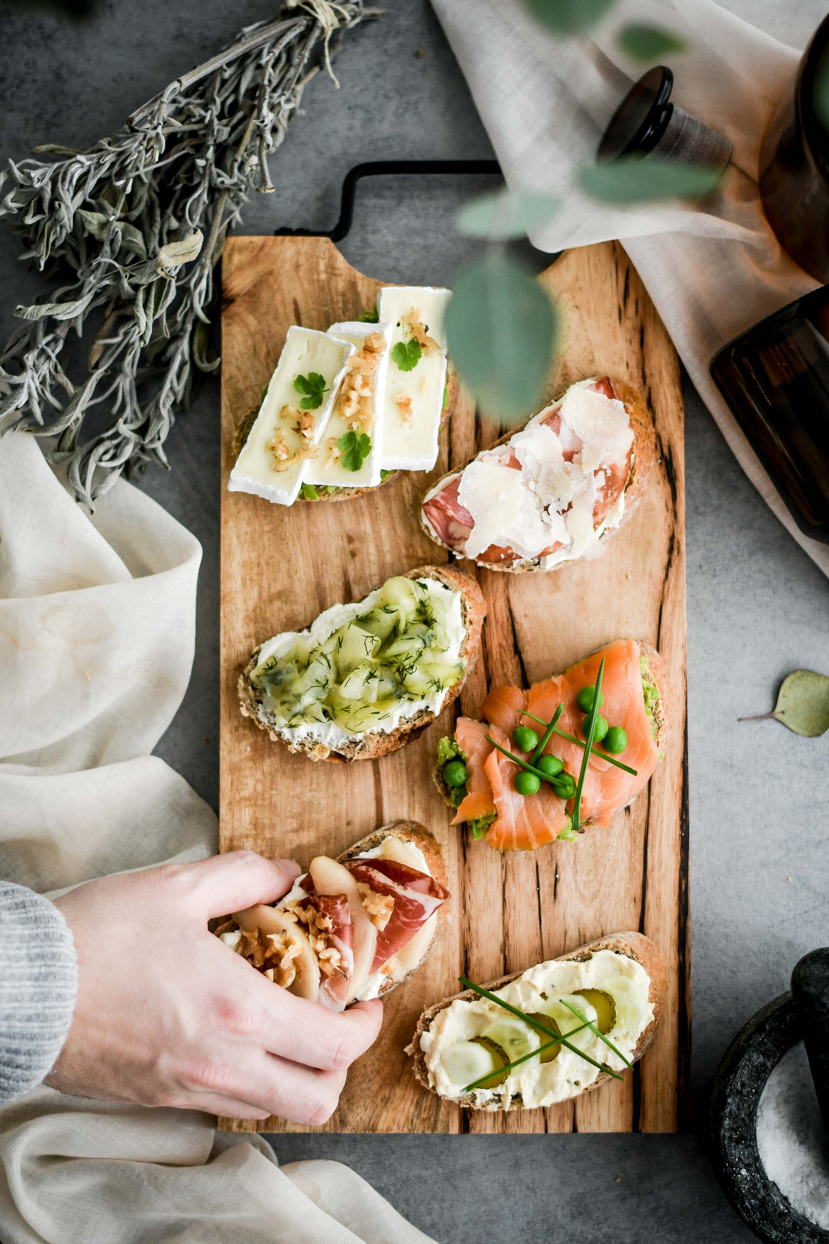 open sandwiches / obložené chlebíky photography