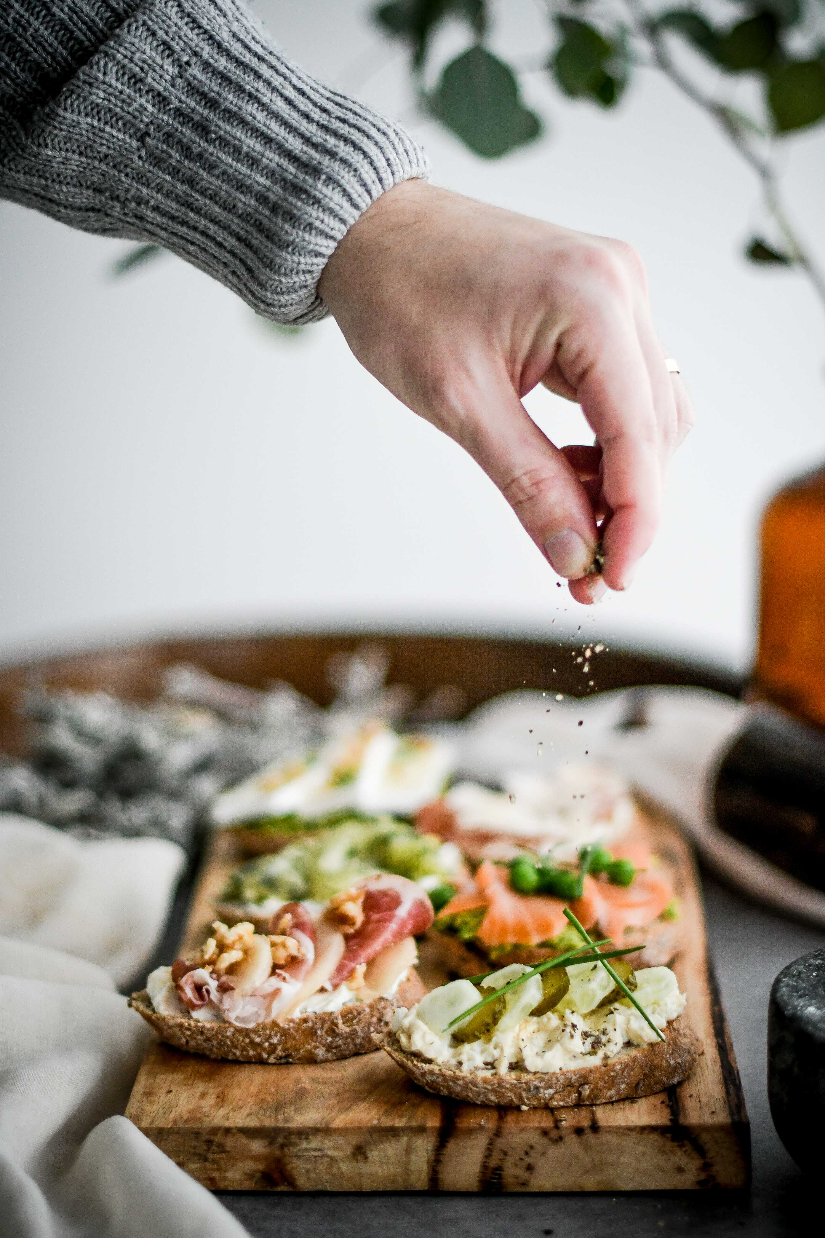 open sandwiches / obložené chlebíky photography