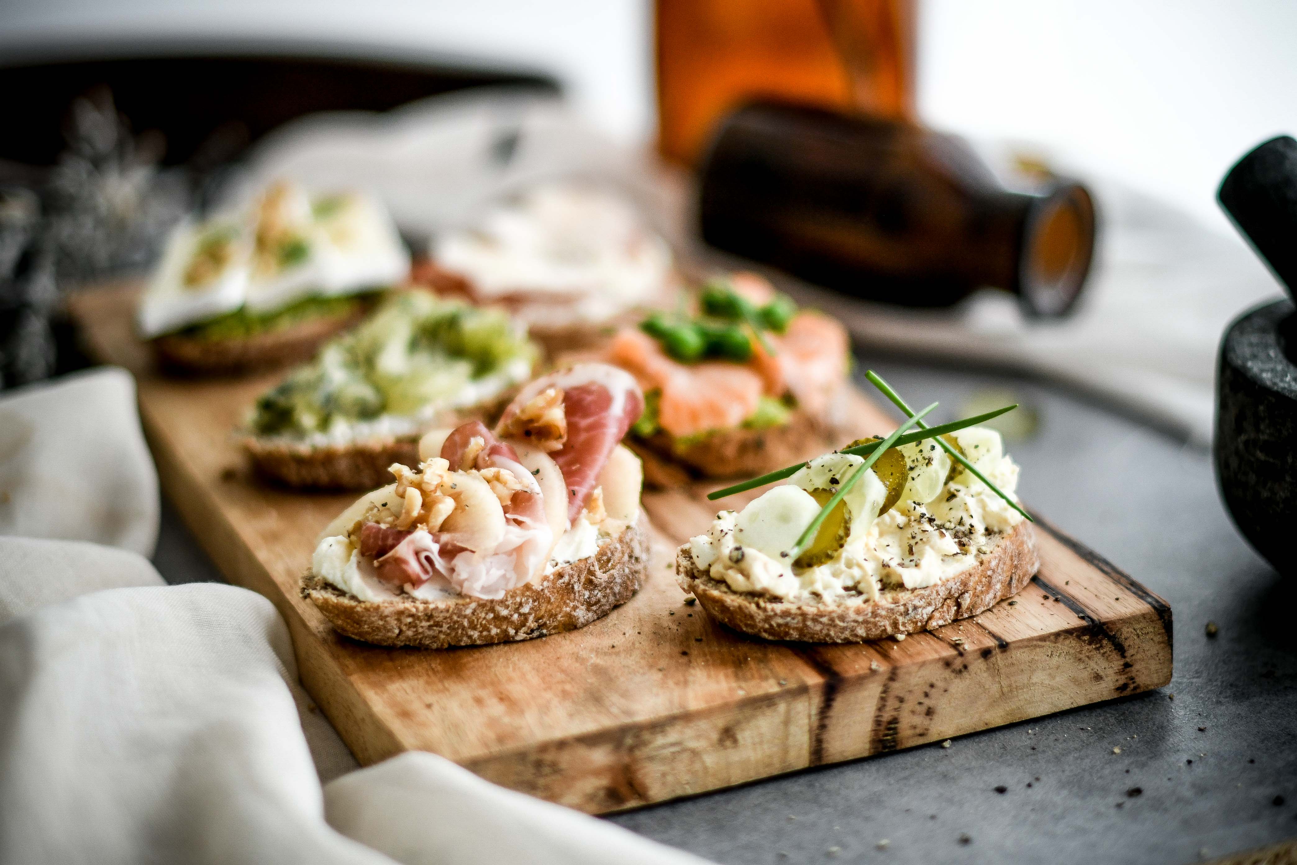 open sandwiches / obložené chlebíky photography