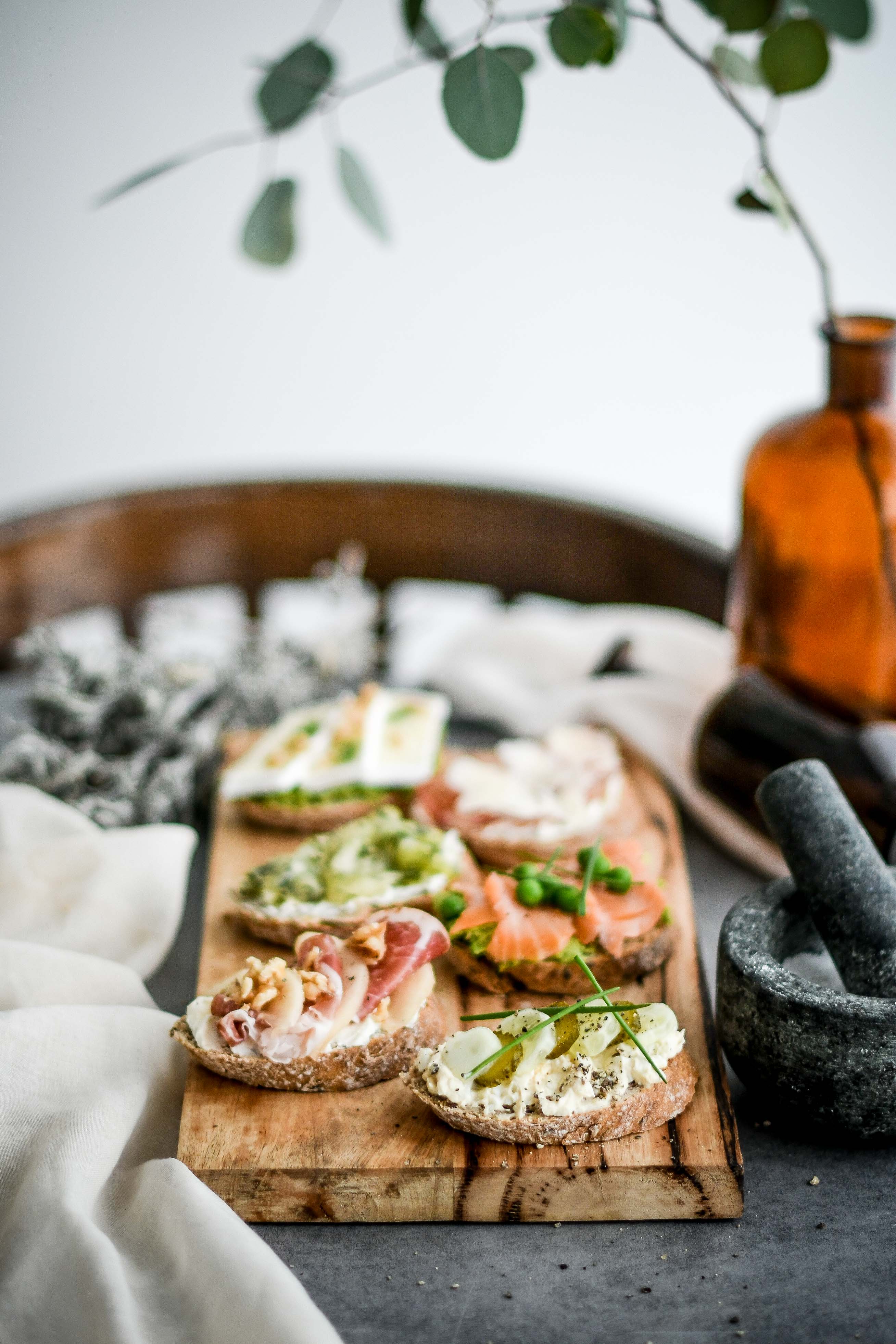 open sandwiches / obložené chlebíky photography