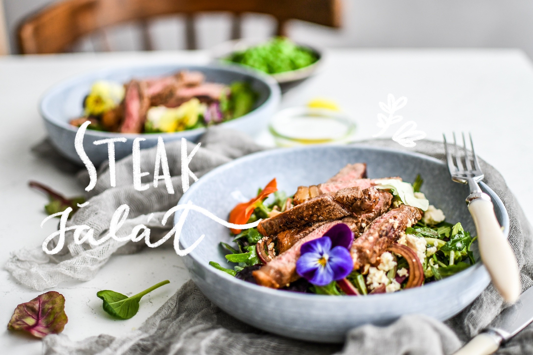 steak salad salat photography