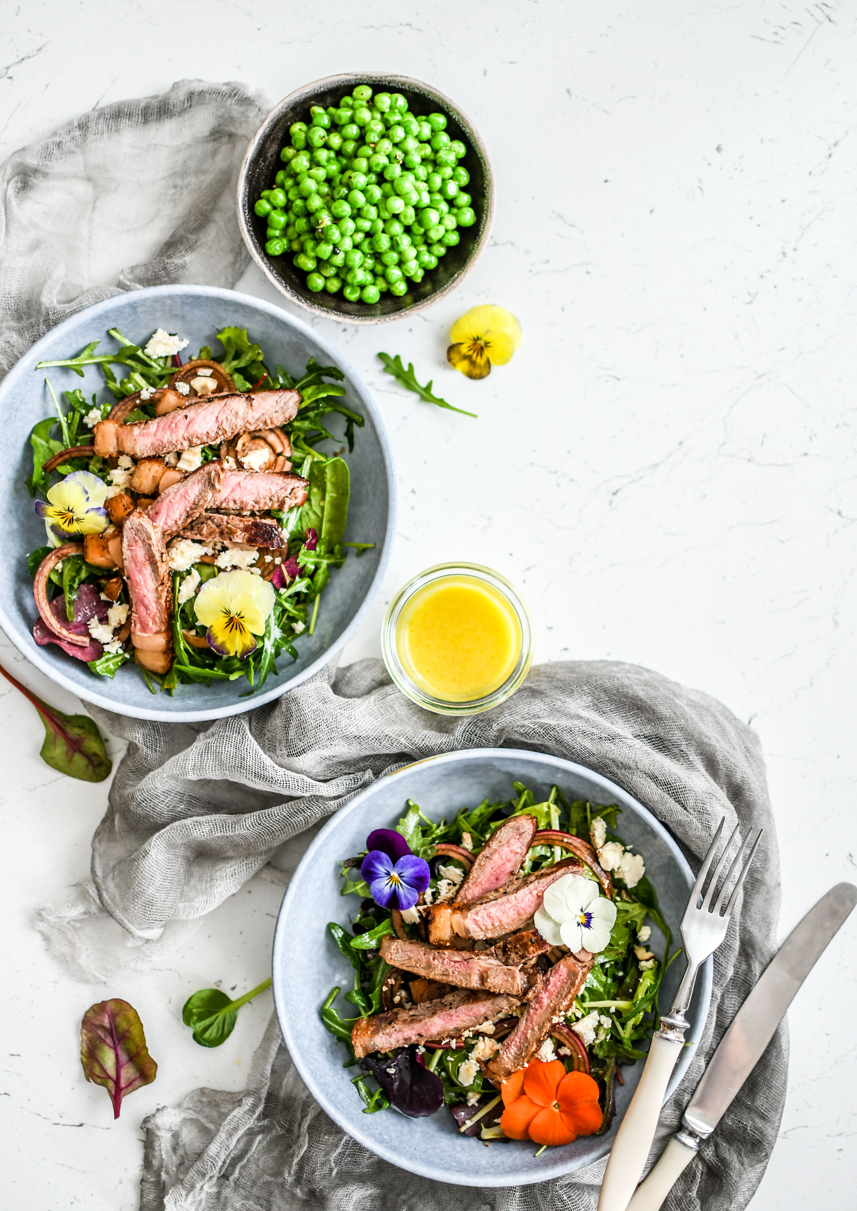 steak salad salat photography