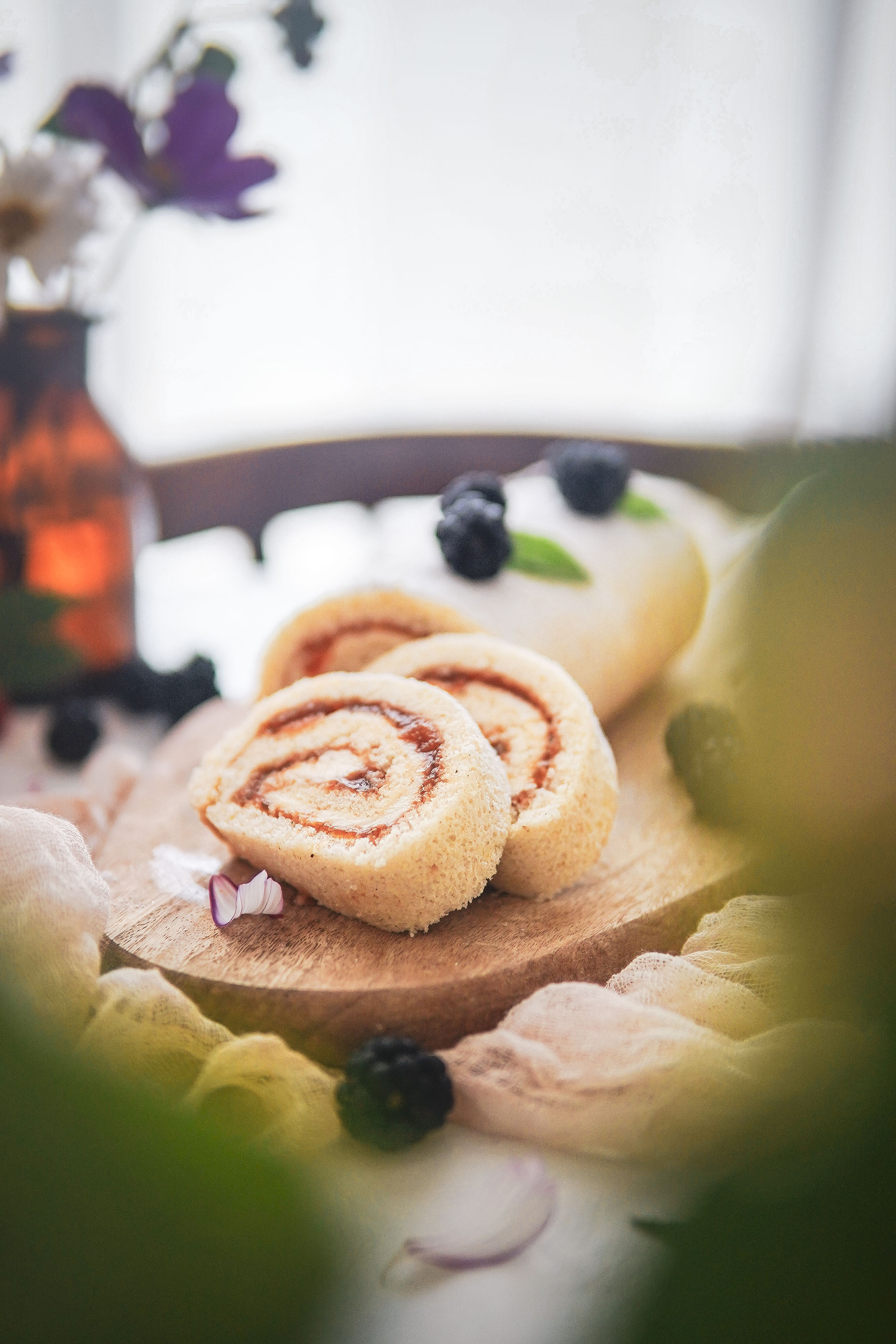 apricot roll cake marhulova rolada photography