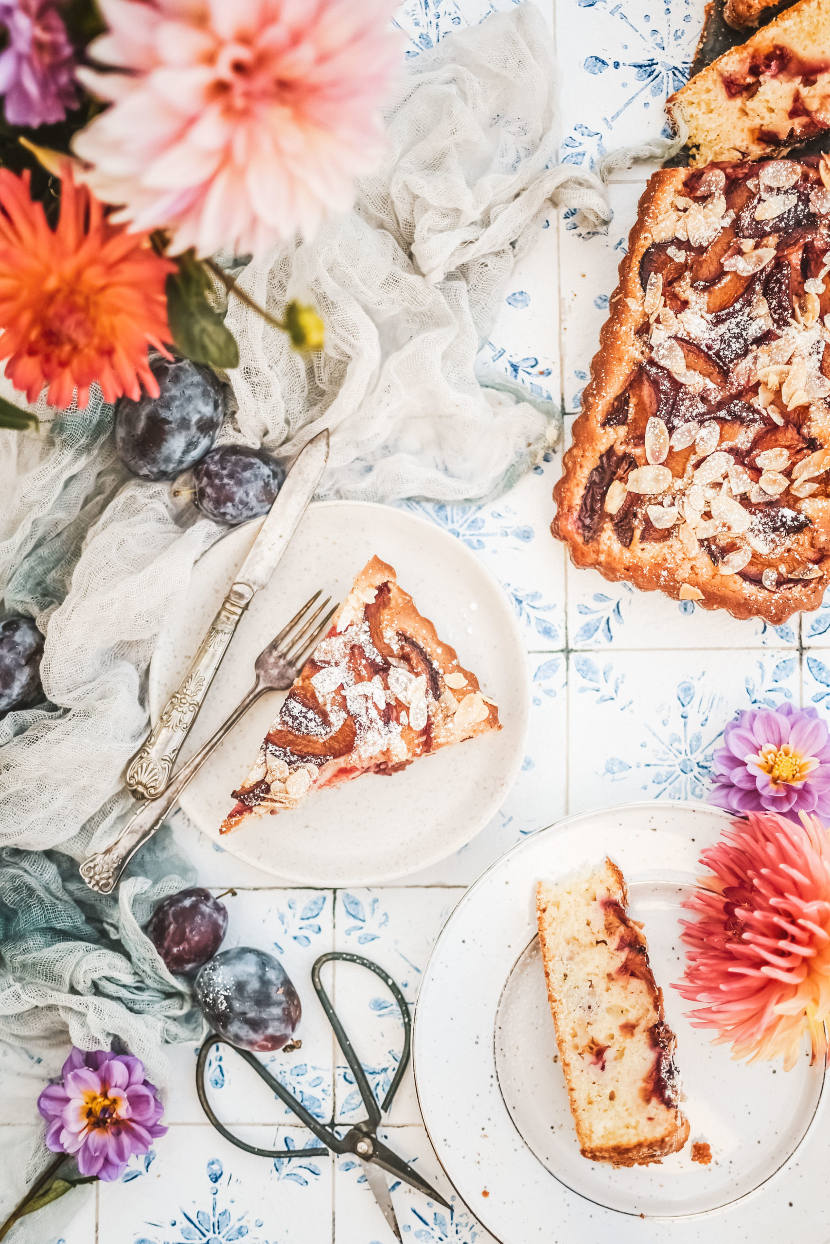 slivkovy kolac almond plum cake photography