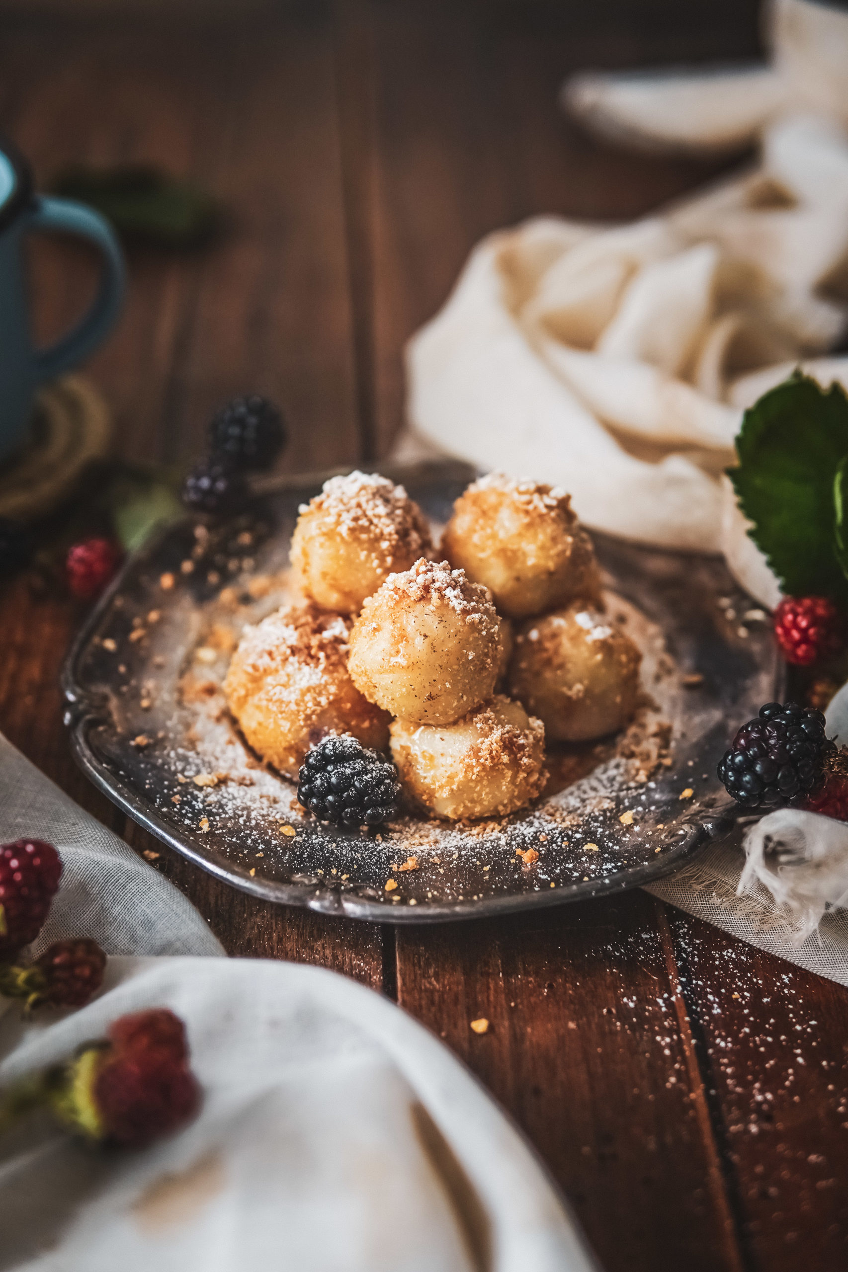 tvarohove gulky s ovocim fruit dumplings photography